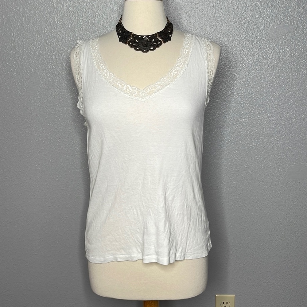 Large Chaps lace embellished tank top